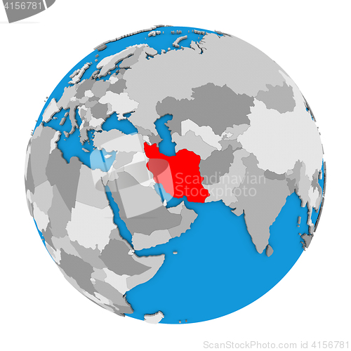 Image of Iran on globe