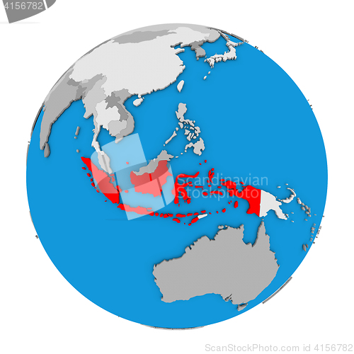 Image of Indonesia on globe