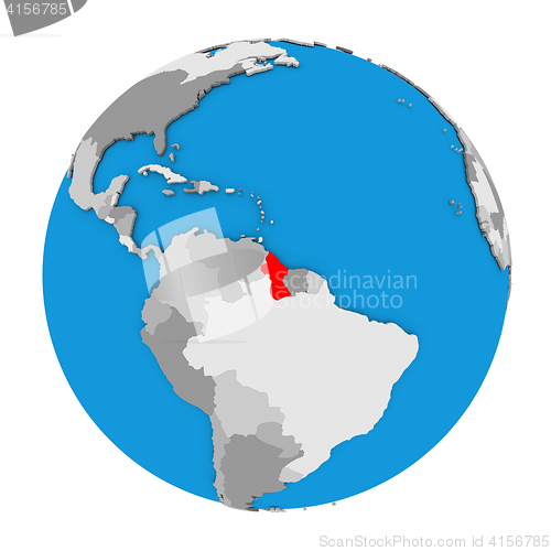 Image of Guyana on globe