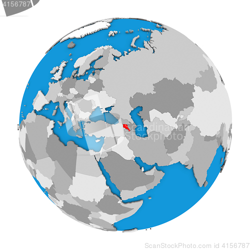 Image of Armenia on globe