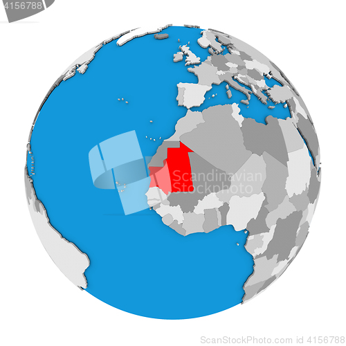 Image of Mauritania on globe