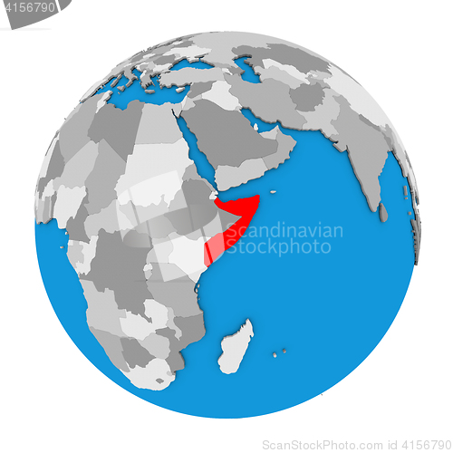 Image of Somalia on globe