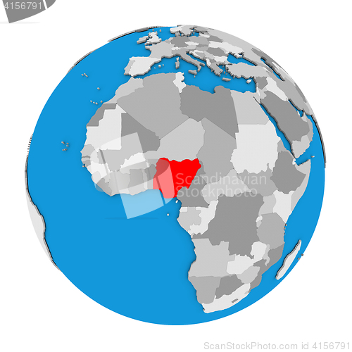 Image of Nigeria on globe