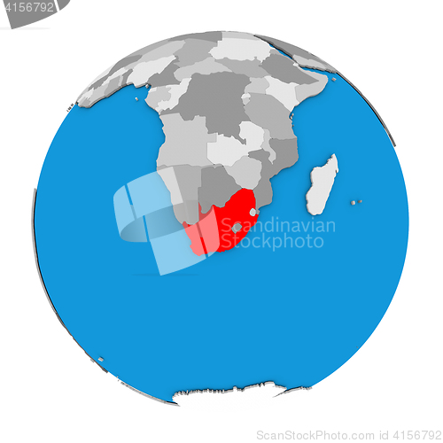 Image of South Africa on globe