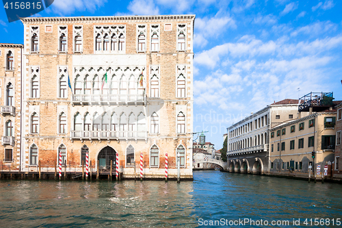 Image of 300 years old venetian palace facade from Canal Grande