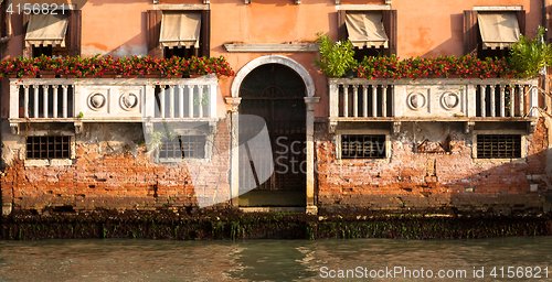 Image of 300 years old venetian palace facade from Canal Grande