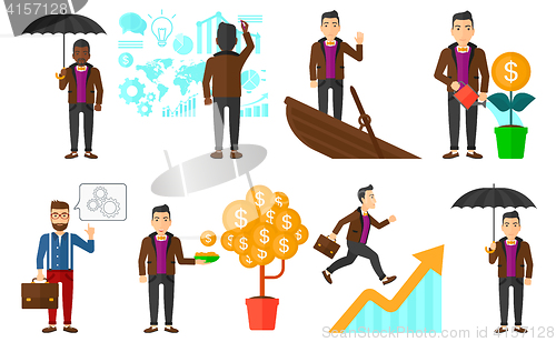 Image of Vector set of illustrations with business people.