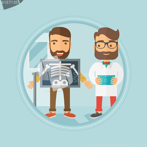 Image of Patient during x ray procedure vector illustration