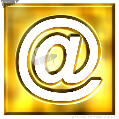 Image of 3D Golden Framed Email Symbol