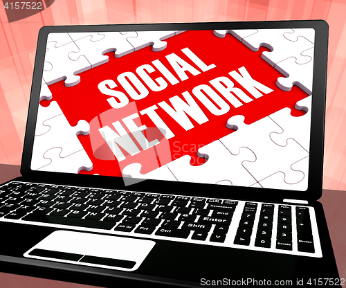 Image of Social Network On Laptop Shows Online Communities