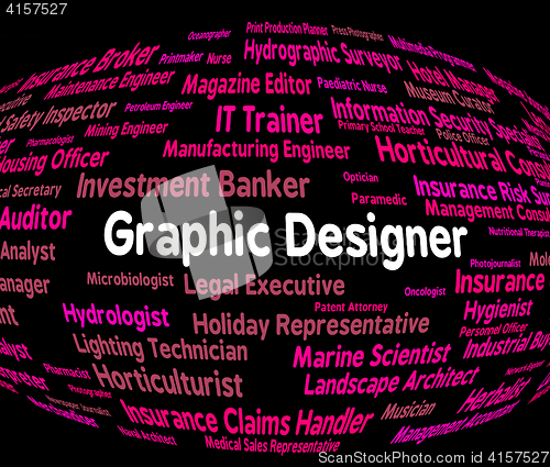 Image of Graphic Designer Shows Recruitment Word And Employment