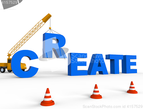 Image of Create Crane Shows Construction Make And Build