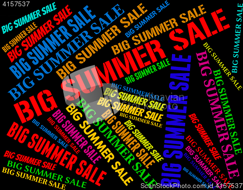 Image of Big Summer Sale Shows Hot Weather And Bargains