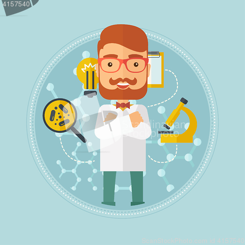 Image of Male laboratory assistant vector illustration.