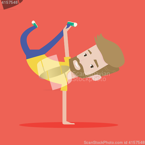 Image of Young man breakdancing vector illustration.