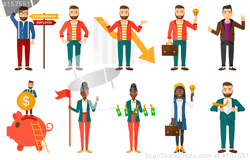 Image of Vector set of illustrations with business people.