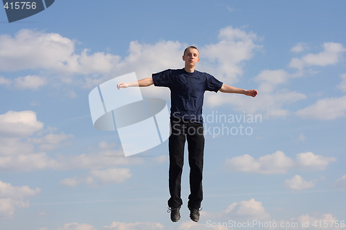 Image of Jumping teenage boy