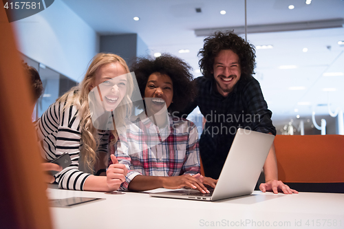 Image of Multiethnic startup business team on meeting