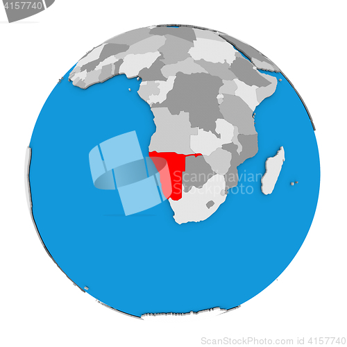 Image of Namibia on globe