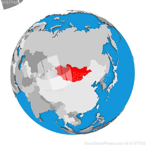 Image of Mongolia on globe