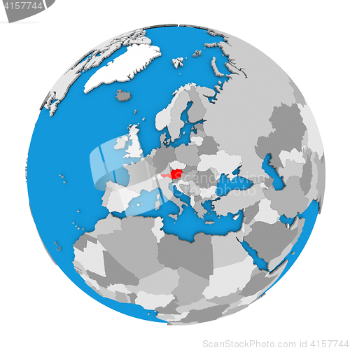 Image of Austria on globe