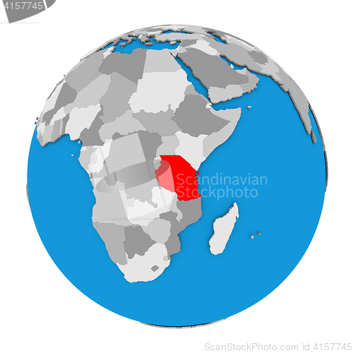 Image of Tanzania on globe