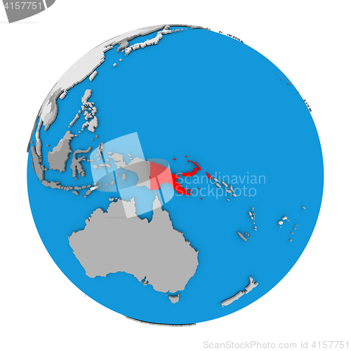 Image of Papua New Guinea on globe