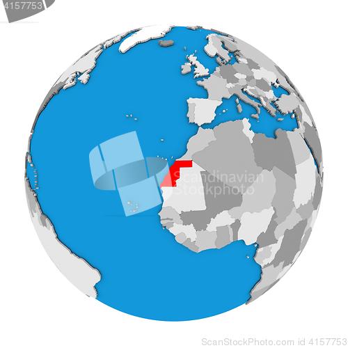 Image of Western Sahara on globe