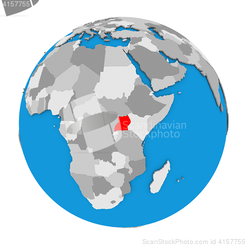 Image of Uganda on globe