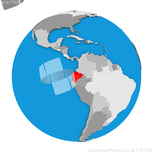 Image of Ecuador on globe