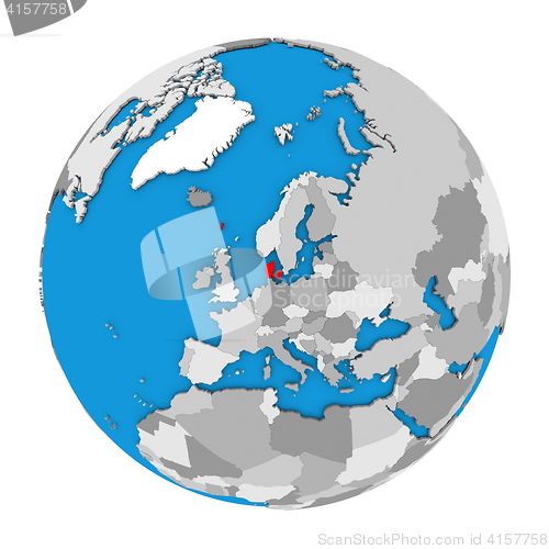 Image of Denmark on globe
