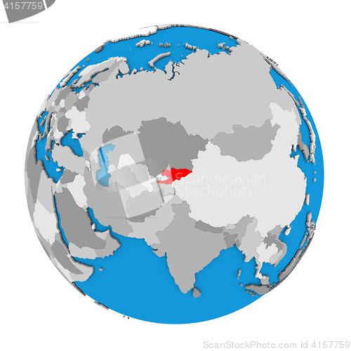 Image of Kyrgyzstan on globe