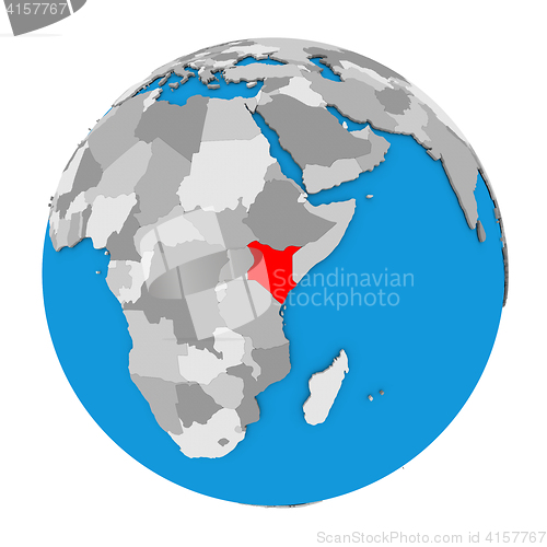 Image of Kenya on globe