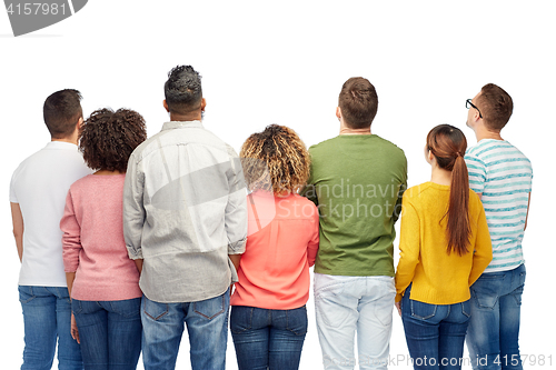 Image of international group of happy smiling people