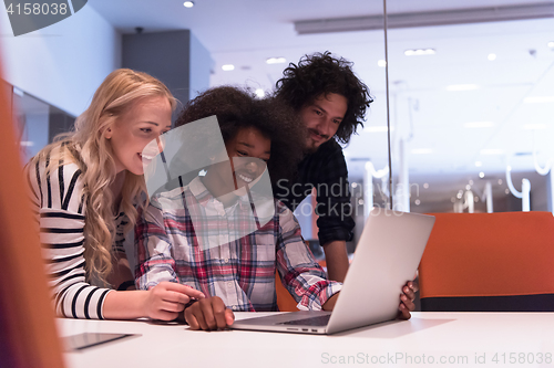 Image of Multiethnic startup business team on meeting