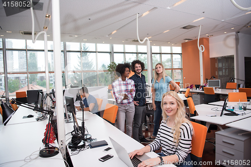 Image of informal business woman working in the office