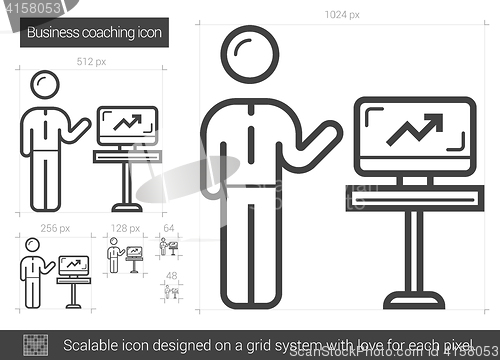 Image of Business coaching line icon.