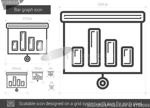 Image of Bar graph line icon.