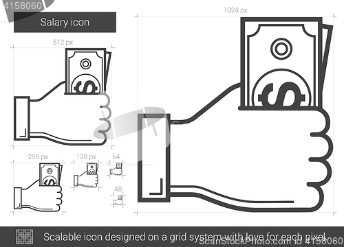 Image of Salary line icon.