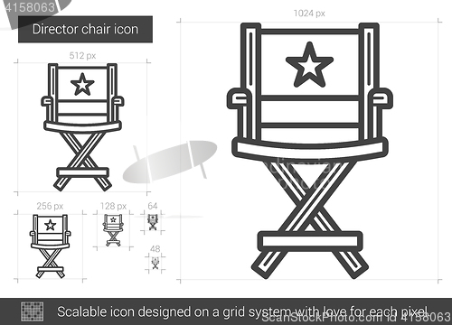 Image of Director chair line icon.