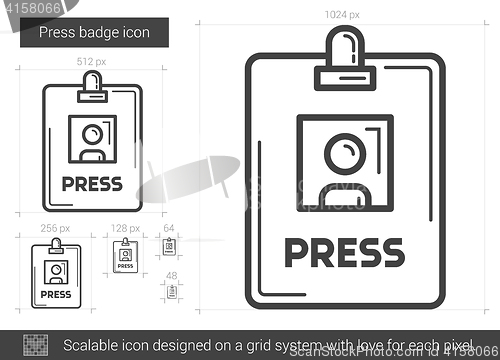 Image of Press badge line icon.