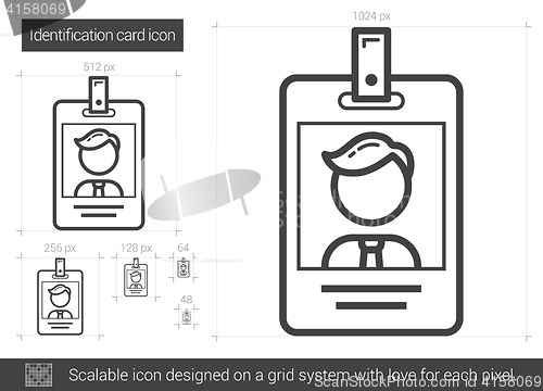 Image of Identification card line icon.
