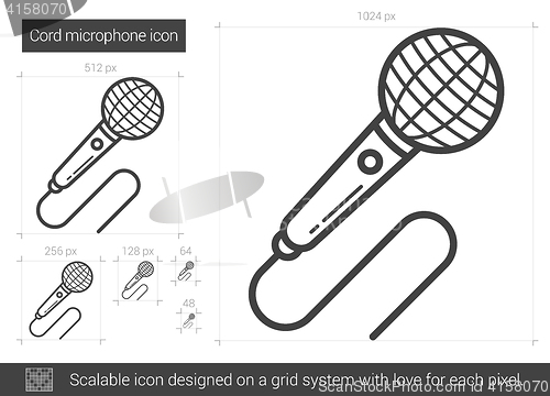 Image of Cord microphone line icon.