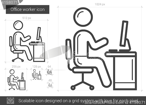 Image of Office worker line icon.