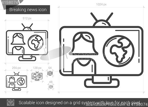 Image of Breaking news line icon.
