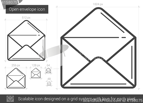 Image of Open envelope line icon.