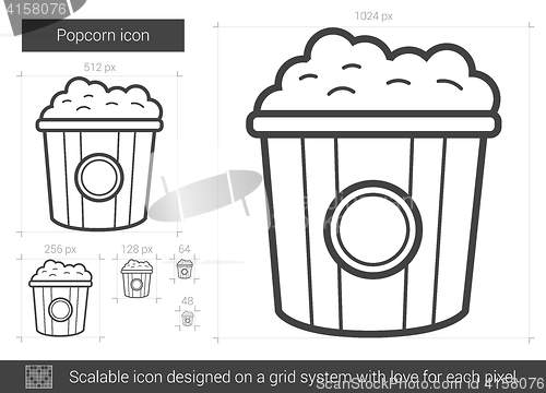 Image of Popcorn line icon.