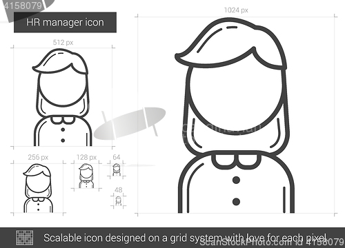 Image of HR manager line icon.