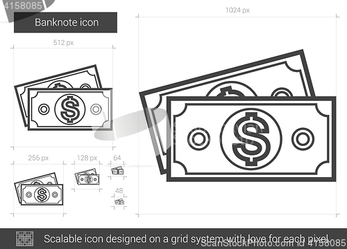 Image of Banknote line icon.