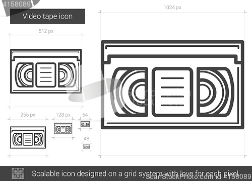 Image of Video tape line icon.